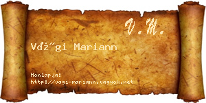 Vági Mariann névjegykártya