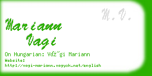 mariann vagi business card